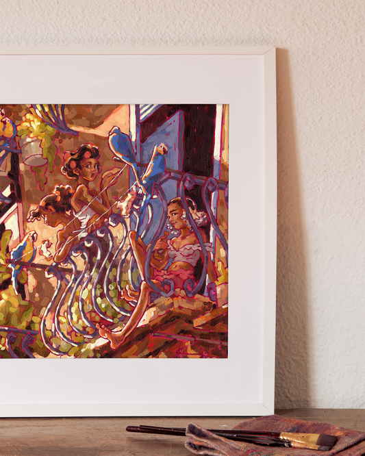 AL CAER LA TARDE, lámina firmada (print).